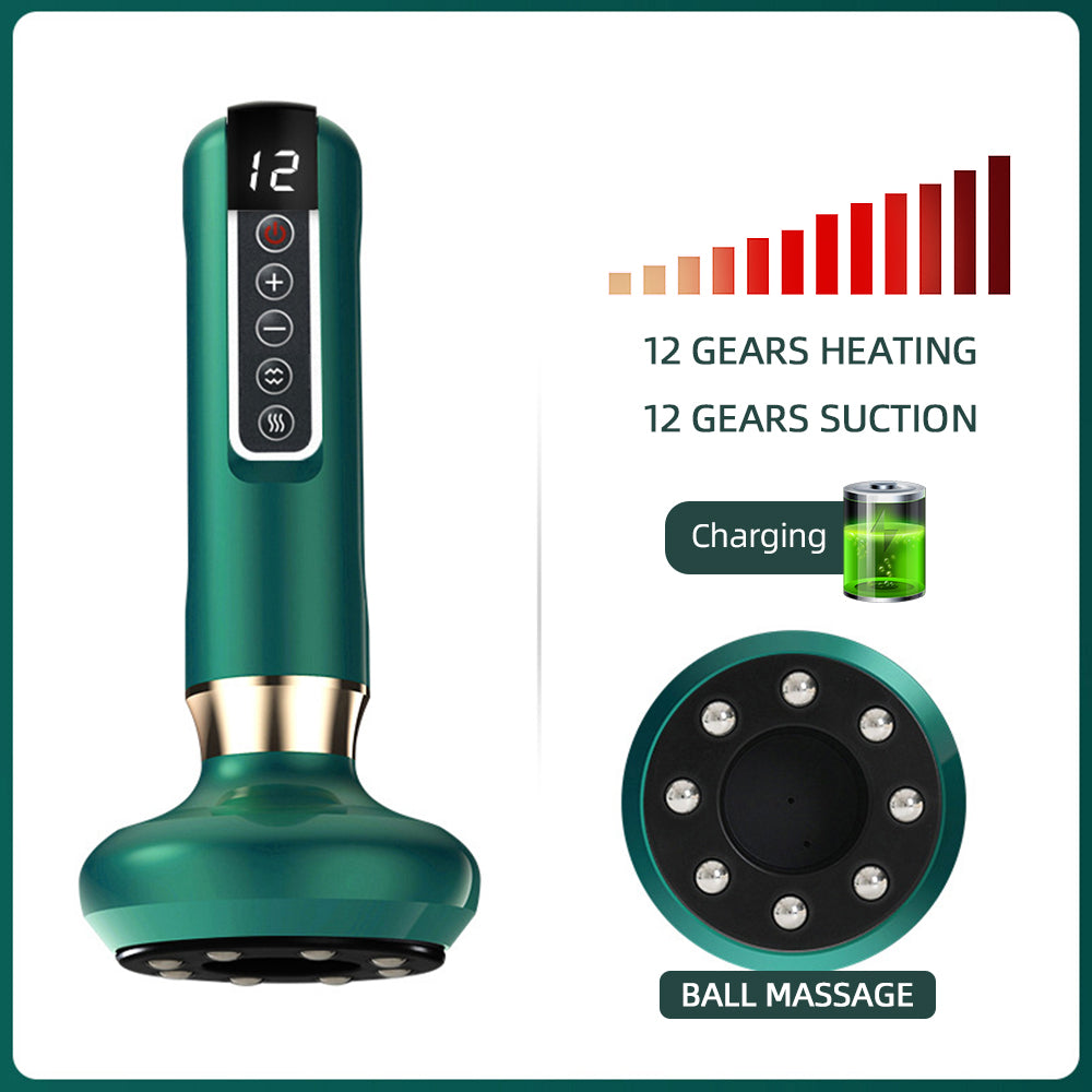 Premium Electric Cupping Massager - 12-Level Vacuum Suction, Infrared Heating, Anti-Cellulite, Body Slimming Therapy, Pain