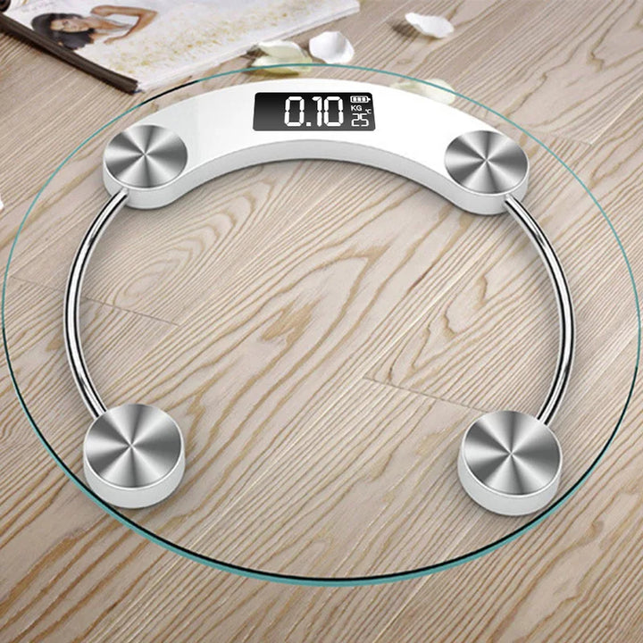 Premium Round Digital Body Weight Scale – High-Definition LCD Display, Tempered Glass, Auto On/Off, Precision Accuracy 