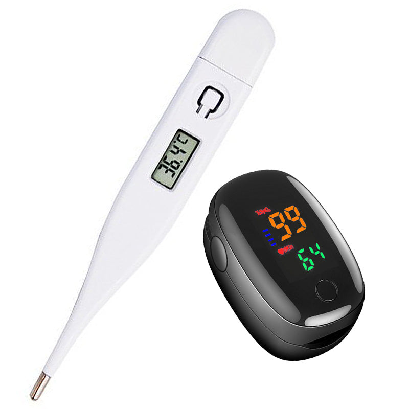 High Quality Digital Thermometer & Pulse Oximeter – Accurate Oral & Armpit Temperature, Fever Alert, Baby & Adult Use