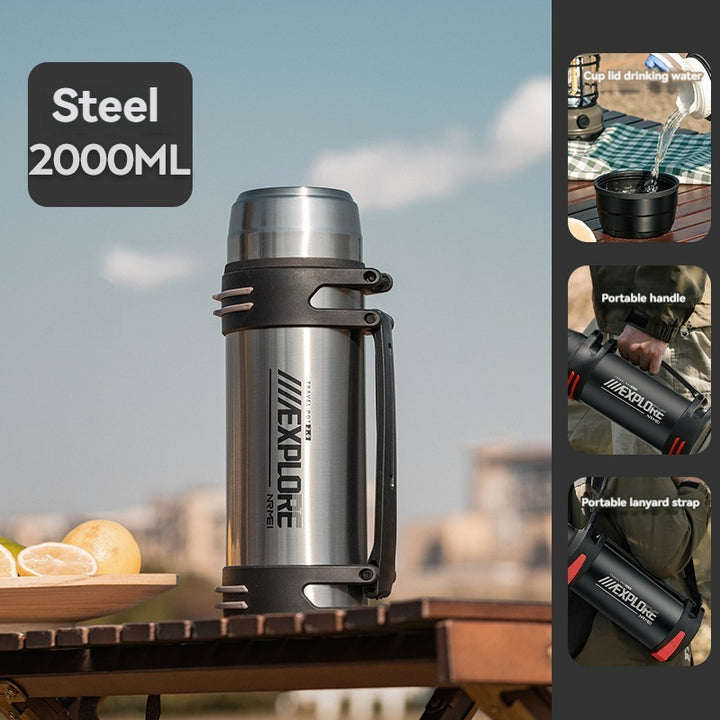 Premium Insulated Stainless Steel Water Bottle – 4L Thermal Flask, Double Vacuum Insulation, Leak-Proof, Soft Handle