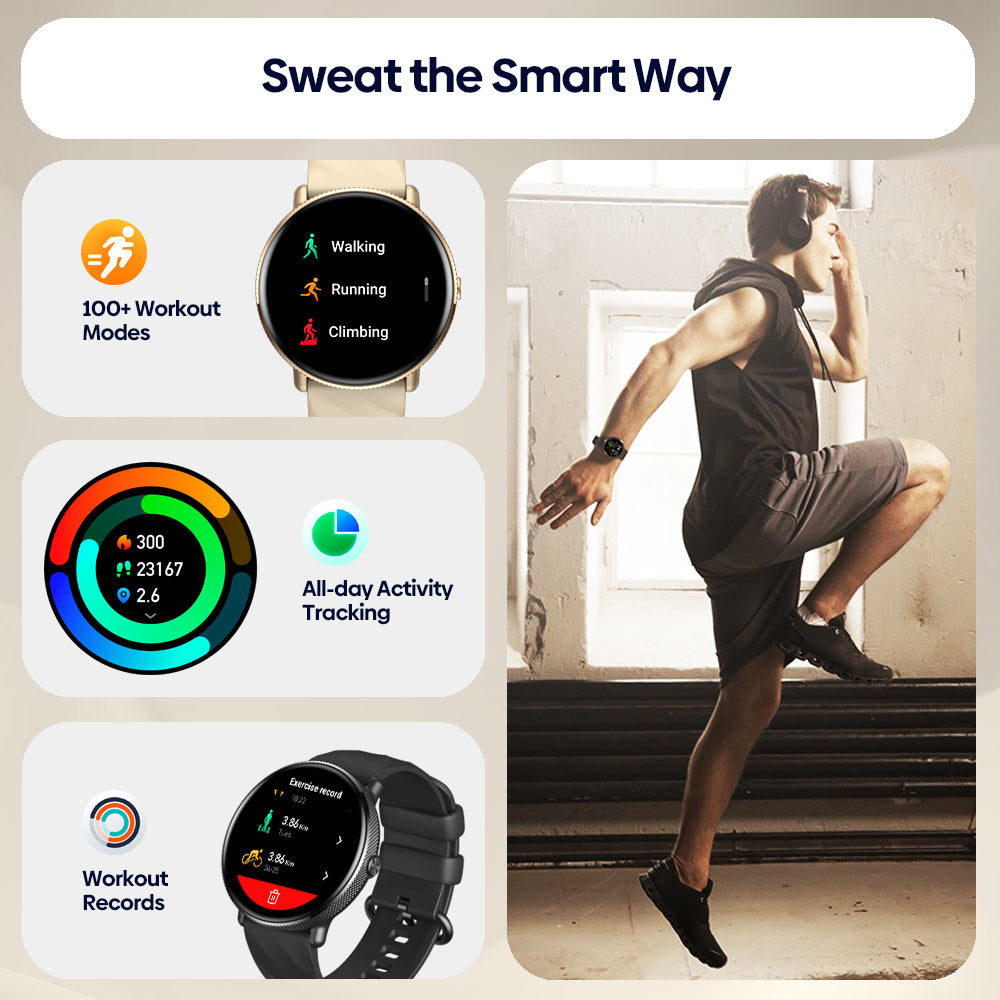 Premium Fitness Smartwatch with AMOLED Display, Voice Calling, Heart Rate & Blood Oxygen Monitor, Waterproof, 316L Stainless 