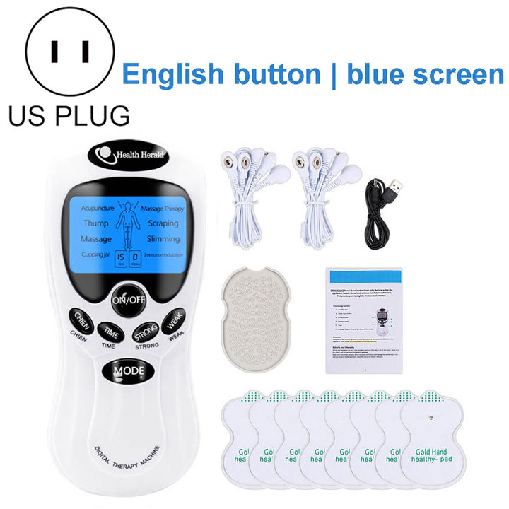 Premium Digital EMS TENS Muscle Stimulator for Body Massage - Acupuncture Therapy Machine with LCD Display, Adjustable 