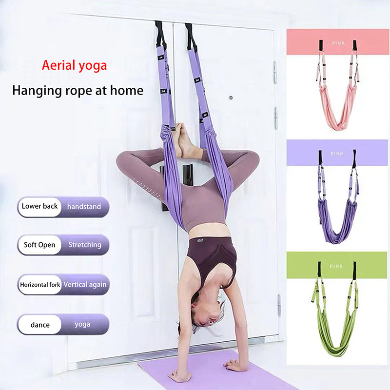 Premium Aerial Yoga Strap – Adjustable Stretching & Inversion Belt for Leg Splits, Flexibility Training, with Metal Buckle