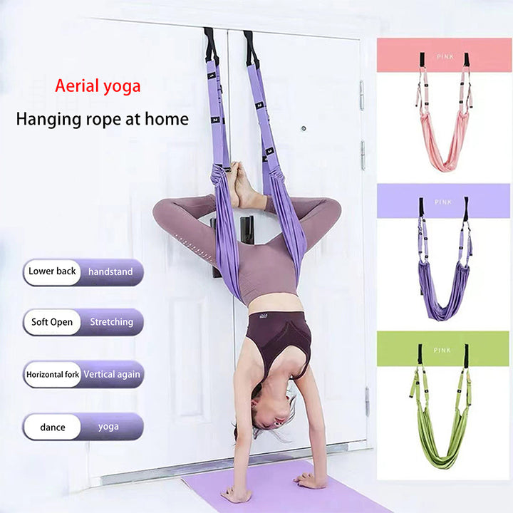 Premium Aerial Yoga Strap – Adjustable Stretching & Inversion Belt for Leg Splits, Flexibility Training, with Metal Buckle