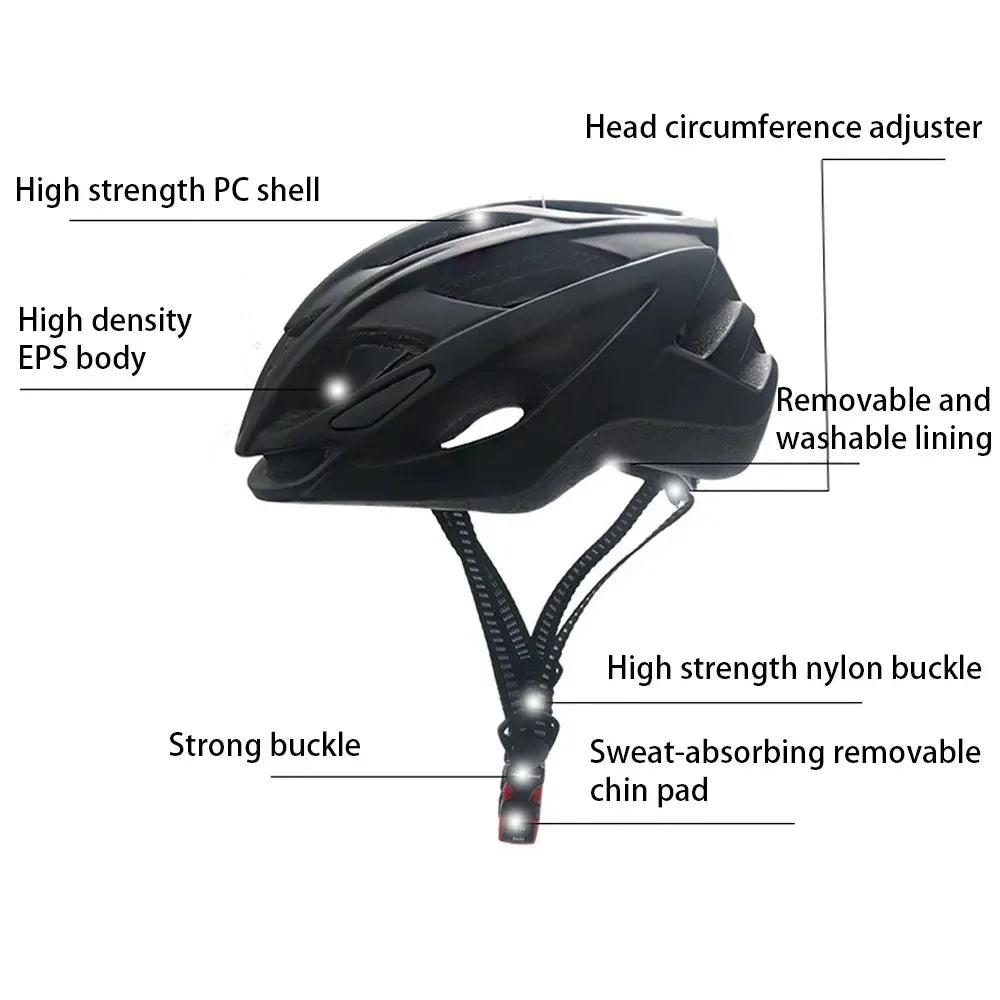 High-Quality Magnetic Lens Cycling Helmet - Breathable, Lightweight MTB & Road Bike Helmet for Men & Women, Integrated 