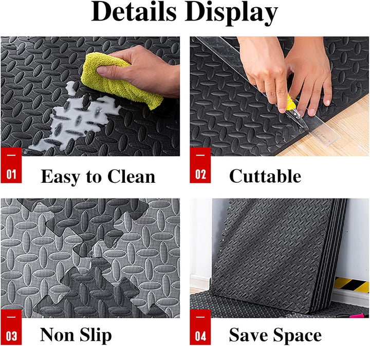 Premium Puzzle Fitness Mat – EVA Interlocking Foam Floor Tiles – Non-Slip, Durable, Waterproof – Protective Sports Flooring