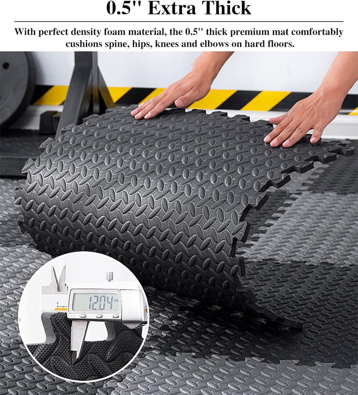 Premium Puzzle Fitness Mat – EVA Interlocking Foam Floor Tiles – Non-Slip, Durable, Waterproof – Protective Sports Flooring