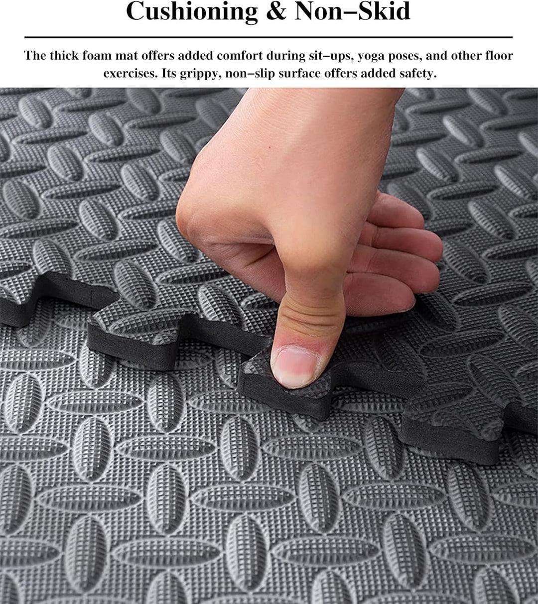 Premium Puzzle Fitness Mat – EVA Interlocking Foam Floor Tiles – Non-Slip, Durable, Waterproof – Protective Sports Flooring