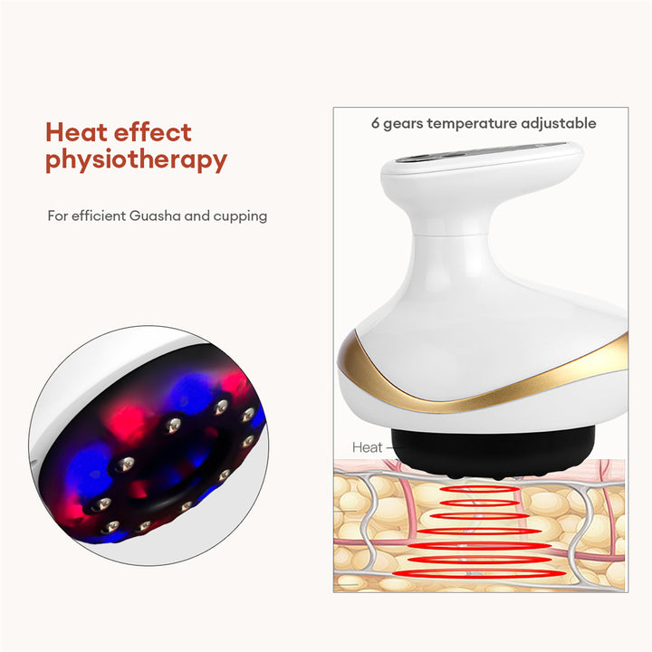 Premium Cupping Massager LCD Display Vacuum Suction Cups EMS Anti-Cellulite Fat Burner, Slimming Therapy with Magnet &