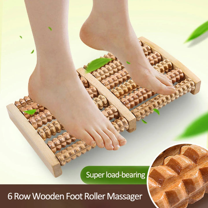 Premium Wooden Foot Massager Roller - Reflexology Tool for Muscle Relaxation, Pain Relief, Spa Gift for Anxiety, Insomnia, 