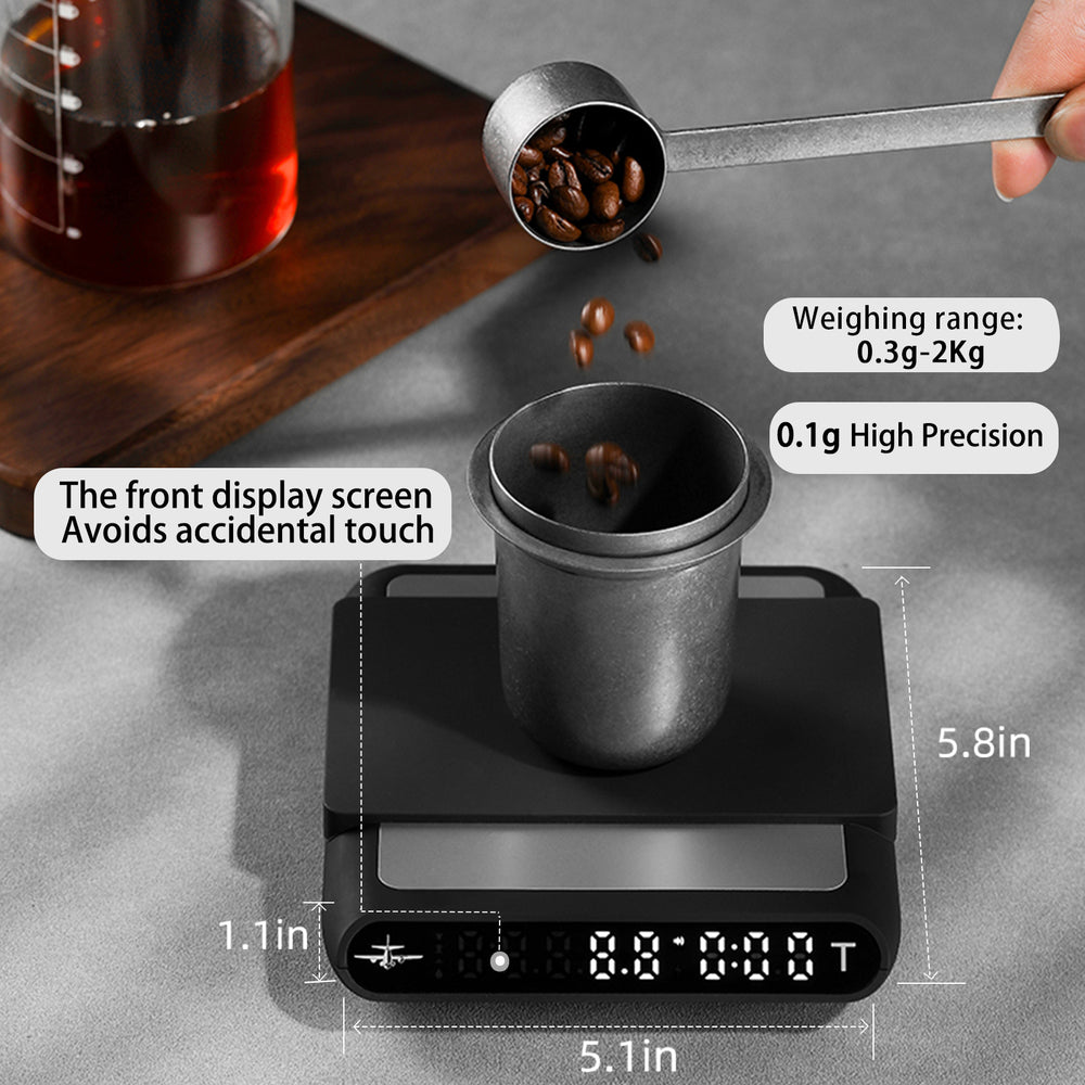 Premium Smart Espresso Coffee Scale – Auto Timer, USB Charging, Waterproof Non-Slip Pad, Perfect for Home and Cafe Baristas