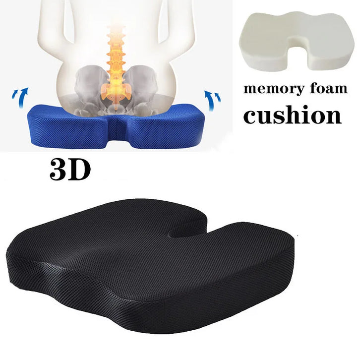 Premium Memory Foam Travel Seat Cushion – U-Shaped Orthopedic Pillow for Car, Office Chair, Hip Support, and Massage Comfort 