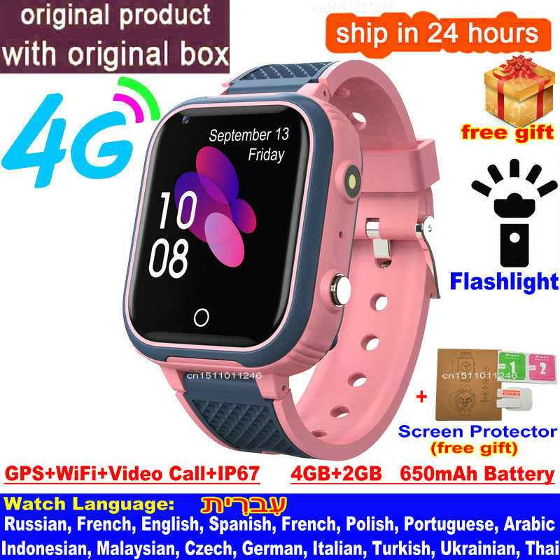 Premium 4G Kids Smartwatch – GPS Tracker, Video Call, SOS, WiFi, Camera, Voice Monitor, Waterproof, 700mAh Battery, Child 