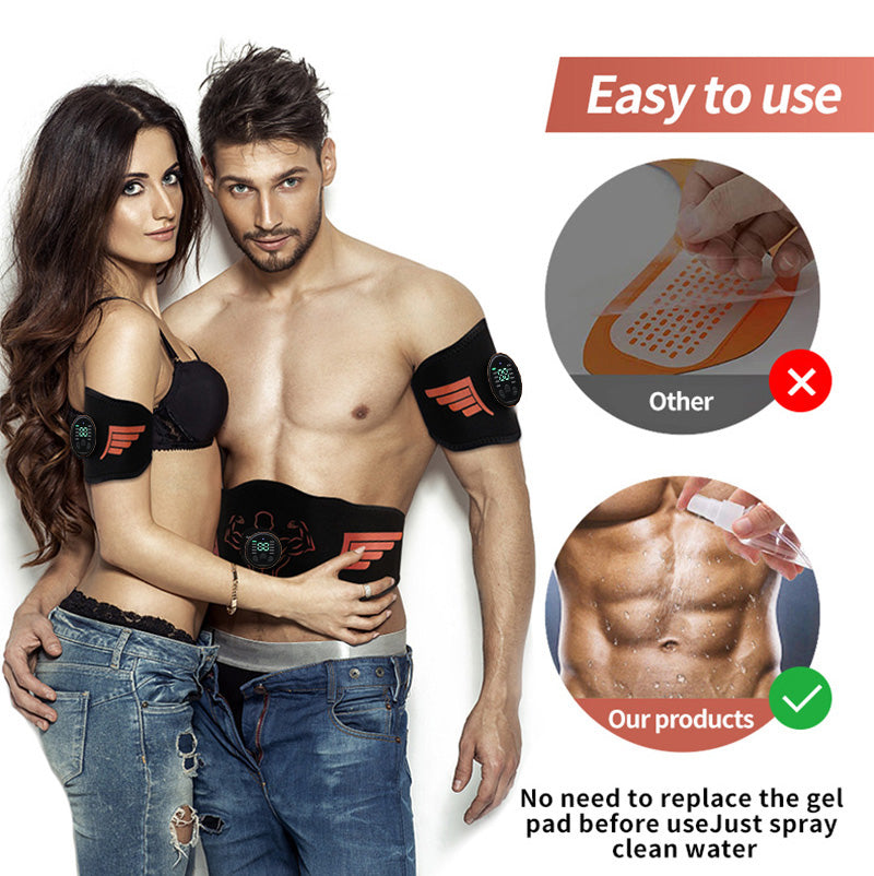 Premium EMS Muscle Stimulator Abdominal Trainer Massage Belt - 10 Modes, 30 Strength Levels, USB Rechargeable, Slim Belly and