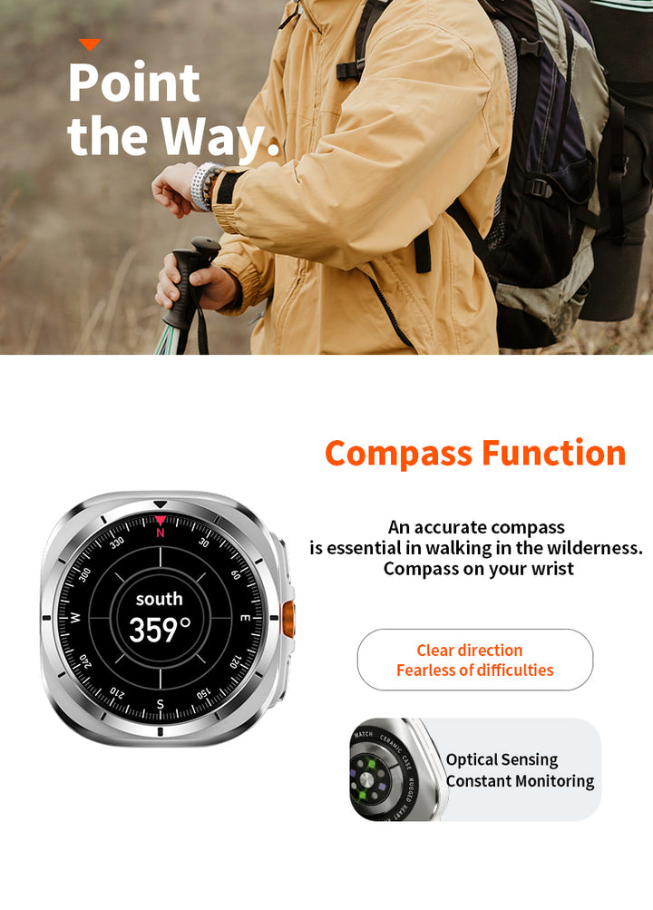 Premium Smartwatch for Men and Women – 1.43" AMOLED Display, IP68 Waterproof, Bluetooth Calling, Heart Rate, Blood Oxygen, 