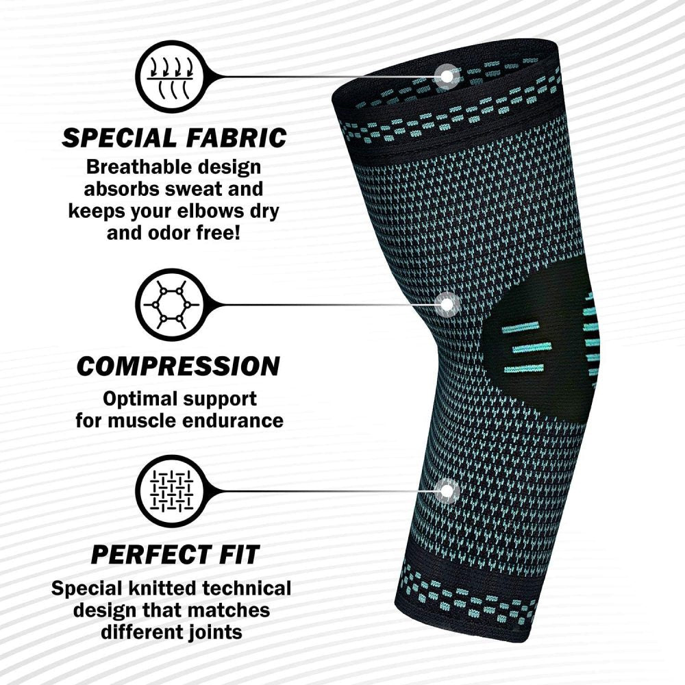 Premium Elastic Elbow Brace for Sports, Compression Arm Sleeve, Breathable Elbow Pads for Safety and Support, Adjustable