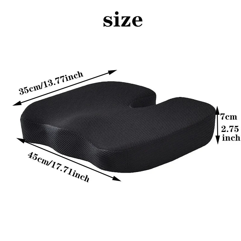 Premium Memory Foam Travel Seat Cushion – U-Shaped Orthopedic Pillow for Car, Office Chair, Hip Support, and Massage Comfort 