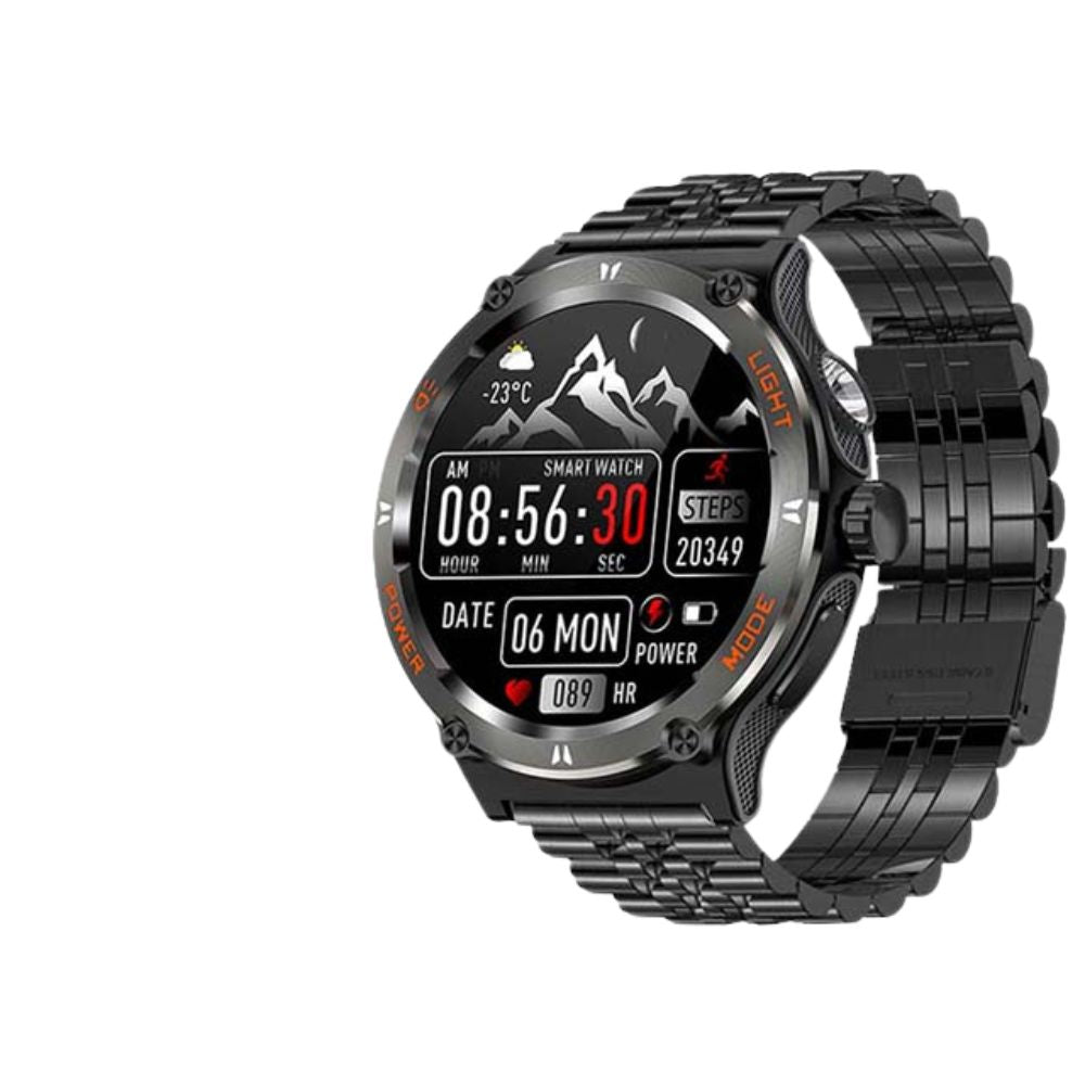 Premium Rugged Military Smartwatch for Men – 1.53" AMOLED, Bluetooth Call, GPS Tracker, 500mAh, 3ATM Waterproof, Outdoor 