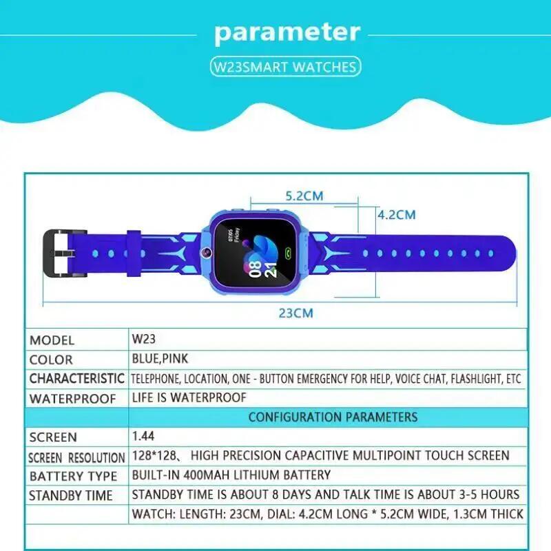 Premium Kids Smart Watch with 2G Call, Waterproof, GPS Tracker, SOS Button, LBS Location, Camera, for Boys & Girls, 