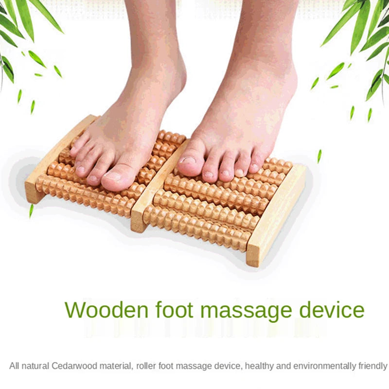 Premium Wooden Foot Massager Roller - Reflexology Tool for Muscle Relaxation, Pain Relief, Spa Gift for Anxiety, Insomnia, 