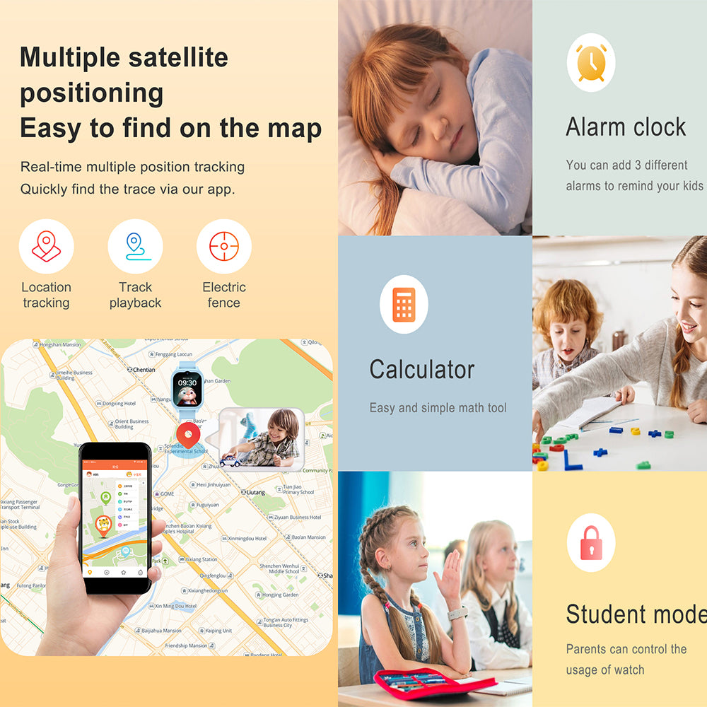 Premium 4G Kids Smartwatch – GPS Tracker, Video Call, SOS, WiFi, Camera, Voice Monitor, Waterproof, 700mAh Battery, Child 