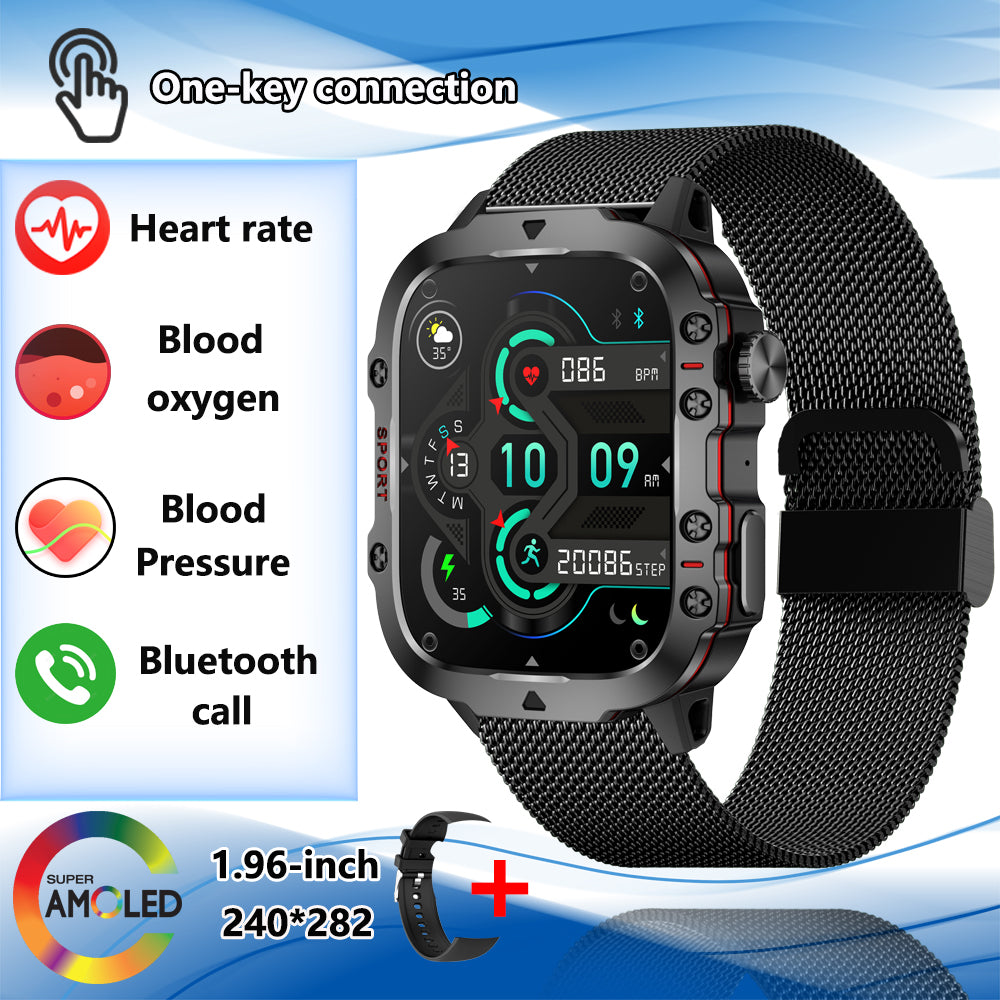 Premium Men's Smartwatch – Full Circle Touch, Bluetooth Call, IP67 Waterproof, Fitness & Health Tracking, 1.3" HD Screen,  