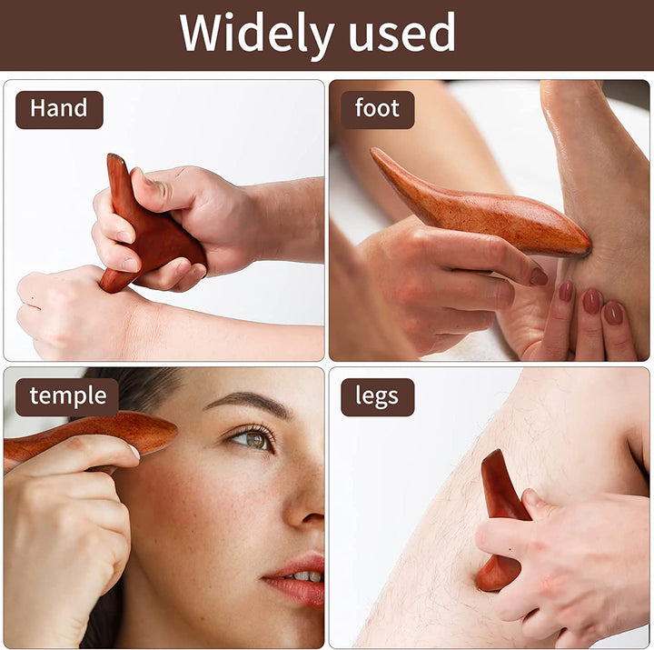 Premium Wood Therapy Massage Tools for Trigger Point Relief, Lymphatic Drainage, Mahogany & Rosewood Design for Back and Legs