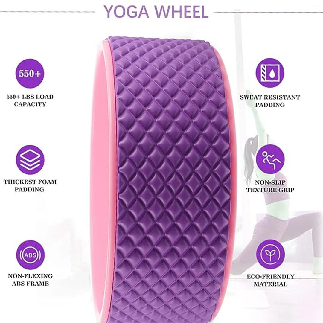 Premium Yoga Wheel Roller for Back Pain Relief – Durable Stretching Device for Spine, Back Cracking, and Posture Improvement