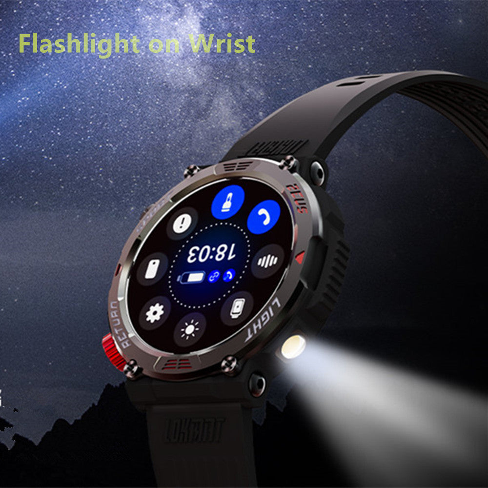 Premium Military Smart Watch for Men, Bluetooth Call, 5ATM Waterproof, Fitness Tracker, 20 Sports Modes, Heart Rate & Blood 