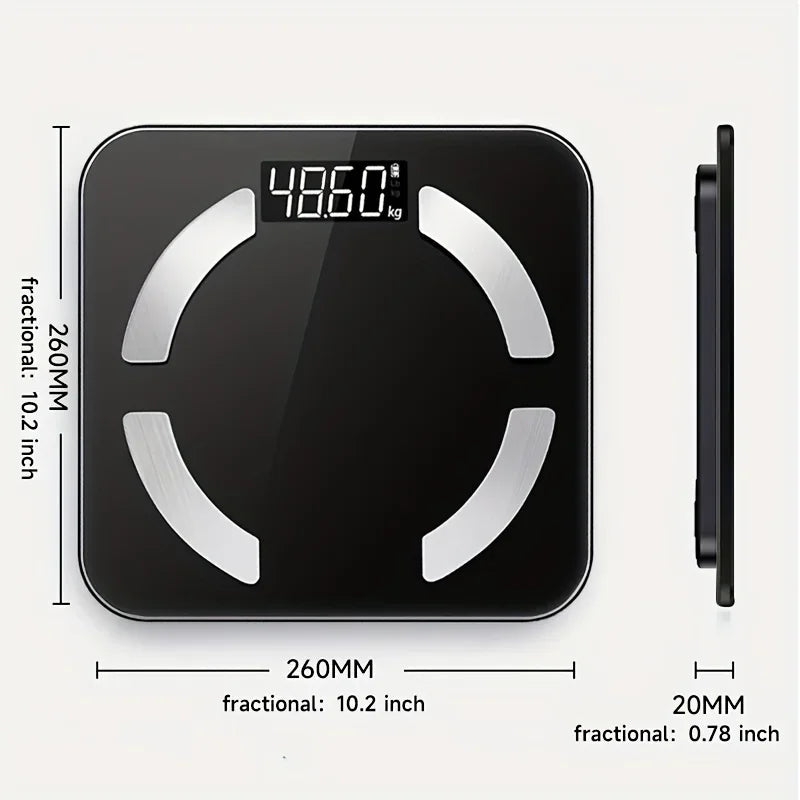 Premium Solar Body Fat Scale – Smart Digital BMI & Heart Rate Tracker, 180KG