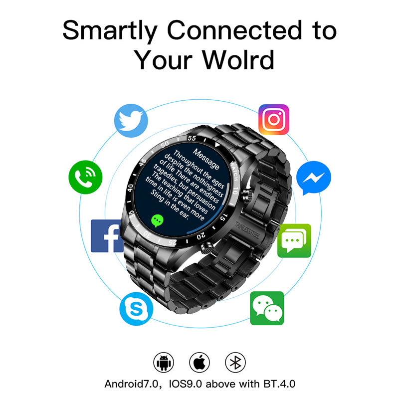 Premium Men's Smartwatch – Full Circle Touch, Bluetooth Call, IP67 Waterproof, Fitness & Health Tracking, 1.3" HD Screen,