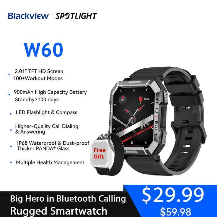 Premium Rugged Smartwatch for Outdoor – 2.01" HD TFT Display, Bluetooth Calling, 900mAh Battery, Heart Rate & Blood Oxygen 