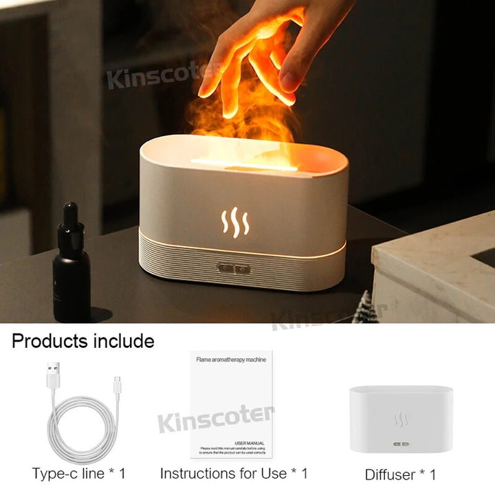 Premium 300ml Flame Aroma Diffuser with Remote Control, Essential Oil Humidifier & 7-Color LED Mist Maker for Home, Auto-Off 