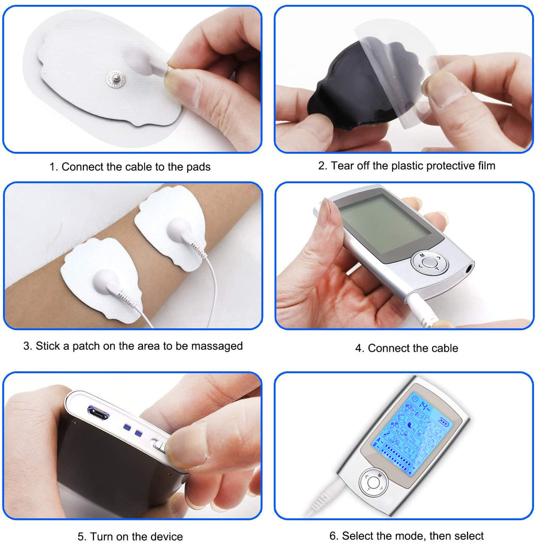 Premium EMS Professional Muscle Stimulator - 4 Output Channels, 24 Modes, Pain Relief Tens Machine, Adjustable Timer & 