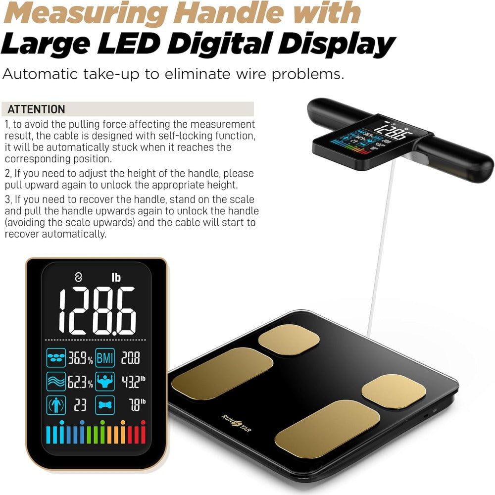 Premium Smart Body Composition Scale - Digital Bioimpedance Scale for Body Fat, Weight & Health Tracking, 2023 New, High 