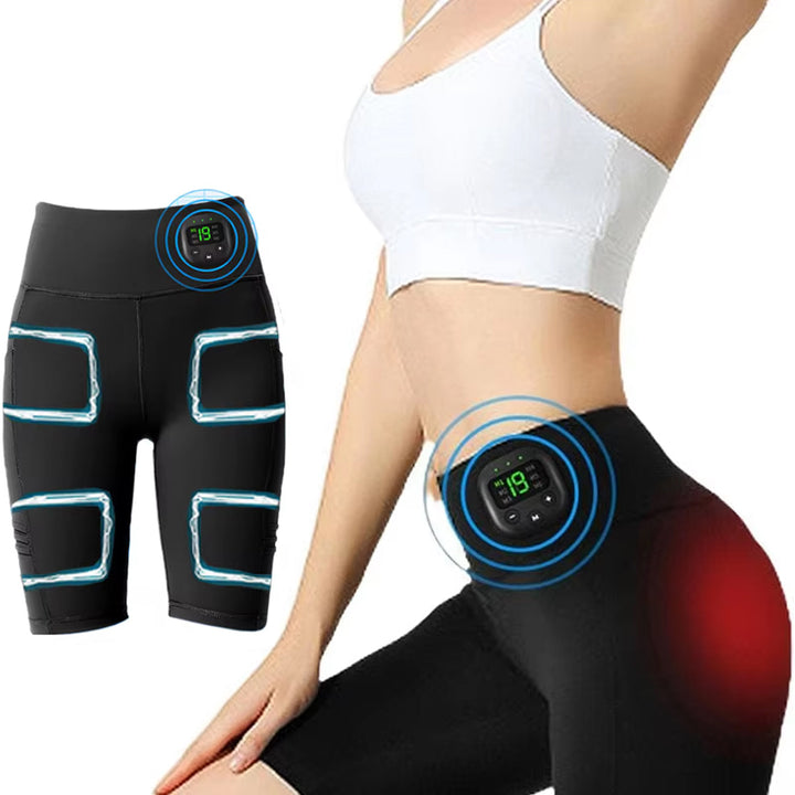 Premium EMS Muscle Stimulation Massage Pants for Weight Loss and Leg Shaping, USB Rechargeable Slimming Yoga Shorts with 