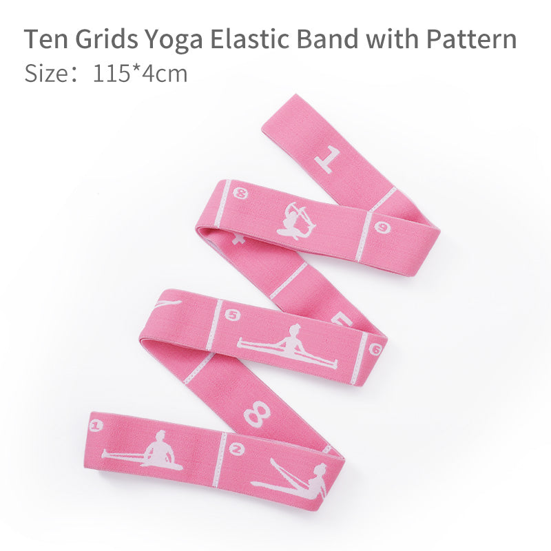 Premium Yoga Stretching Strap – Upgraded Elastic Resistance Band with 8, 10, or 12 Grids for Flexibility, Pilates, Dance