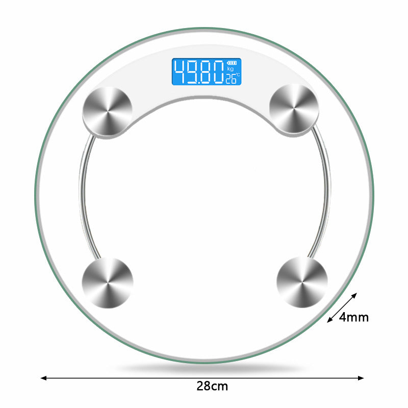 Premium Round Digital Body Weight Scale – High-Definition LCD Display, Tempered Glass, Auto On/Off, Precision Accuracy 