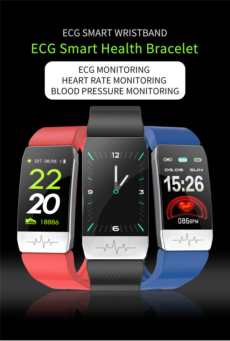 Premium Smart Health Bracelet – ECG, Heart Rate, Blood Pressure, Body Temperature Monitor, Sports Tracker, Drink Reminder,  