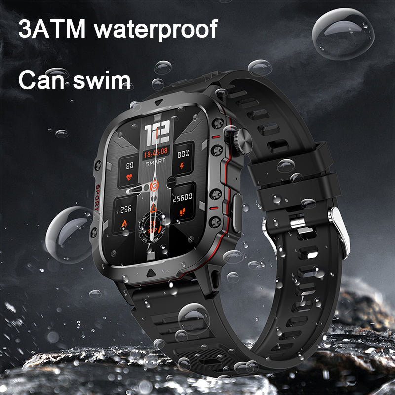 Premium Outdoor Smartwatch for Men – 2.01" HD Screen, 3ATM Waterproof, Bluetooth Calling, AI Voice Assistant, 100+ Sports 