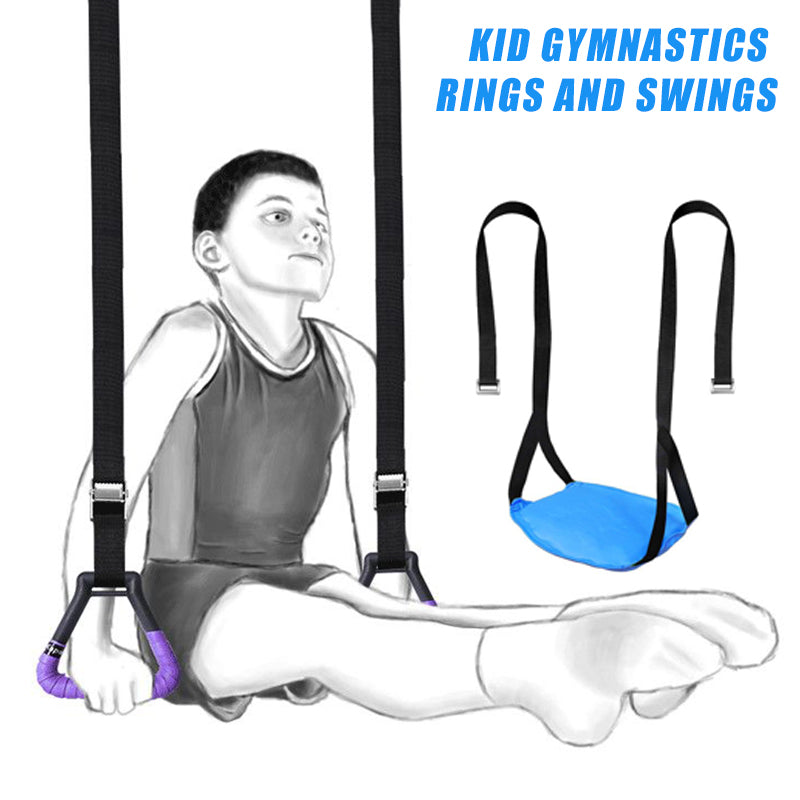 Premium Gymnastics Rings for Kids & Adults – Non-Slip Swing Rings with Adjustable Straps, High Load Capacity (150kg), Safe