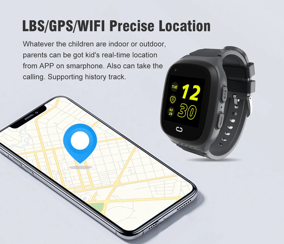 Premium Kids 4G Smart Watch - GPS Tracker, Video Calls, SOS, Waterproof, Camera, Location Monitor