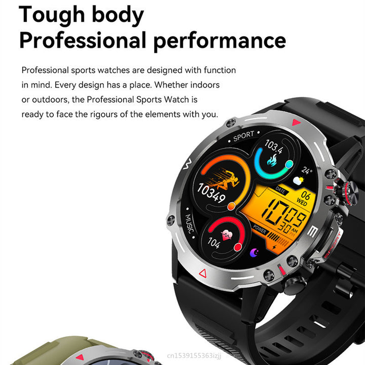 Premium Smartwatch with 1.43" AMOLED Display – Voice Calling, 100 Sports Modes, Military Grade Toughness, Waterproof, 7-Day 