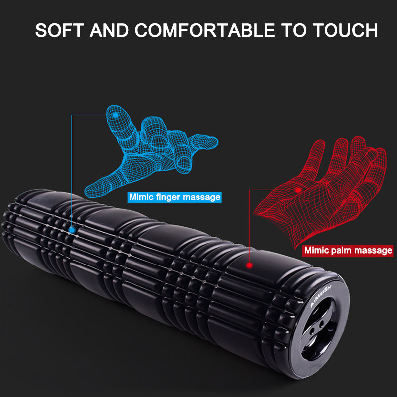 Premium Yoga Foam Roller for Muscle Recovery and Back Massage, 33*14cm Grid Axis Design, High-Density Foam, Ideal for Muscle