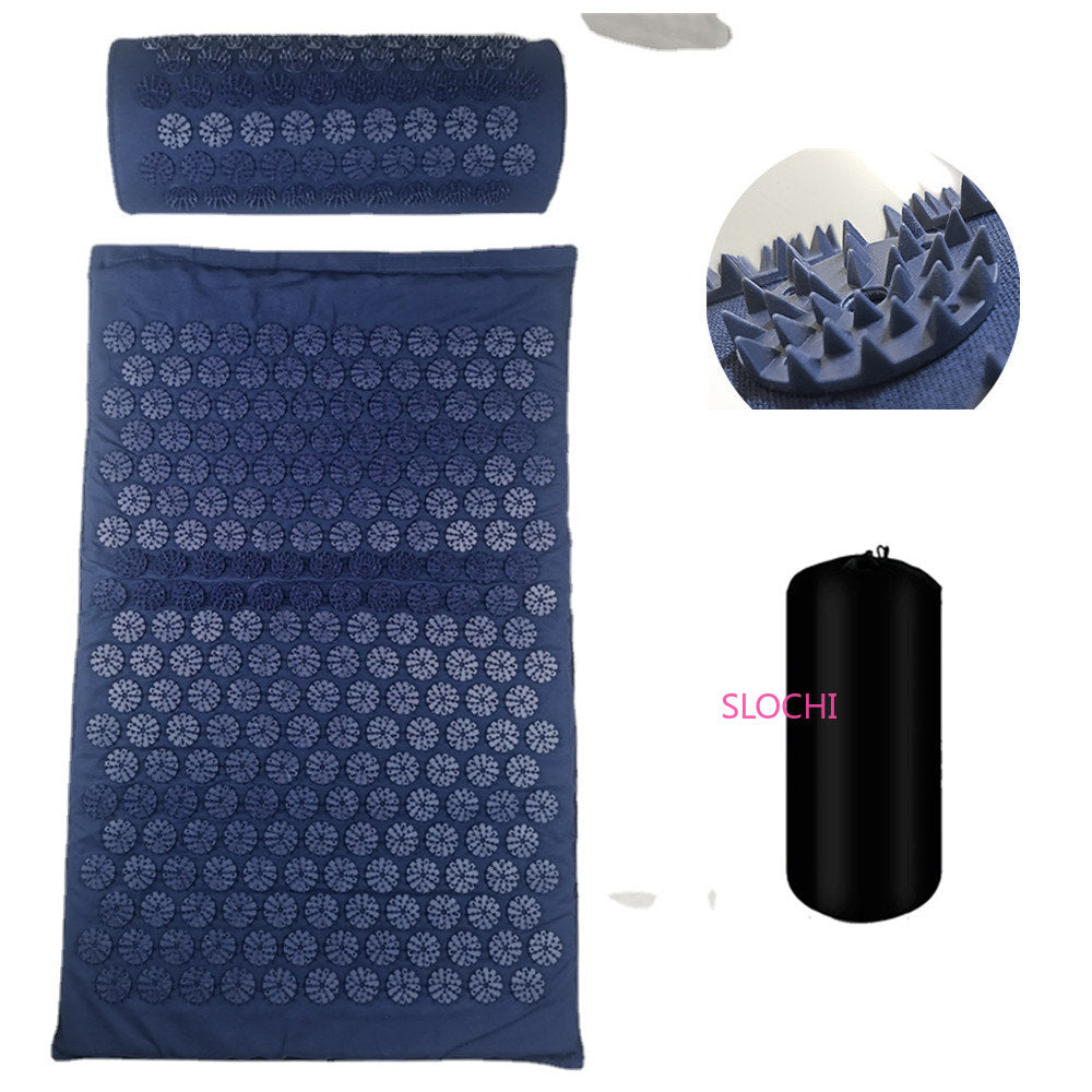 Premium Acupressure Massage Mat – Stress Relief & Back Pain Relief – Yoga Mat with Spikes, Pillow & Portable Design 