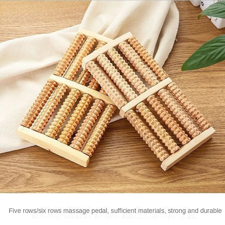 Premium Wooden Foot Massager Roller - Reflexology Tool for Muscle Relaxation, Pain Relief, Spa Gift for Anxiety, Insomnia, 