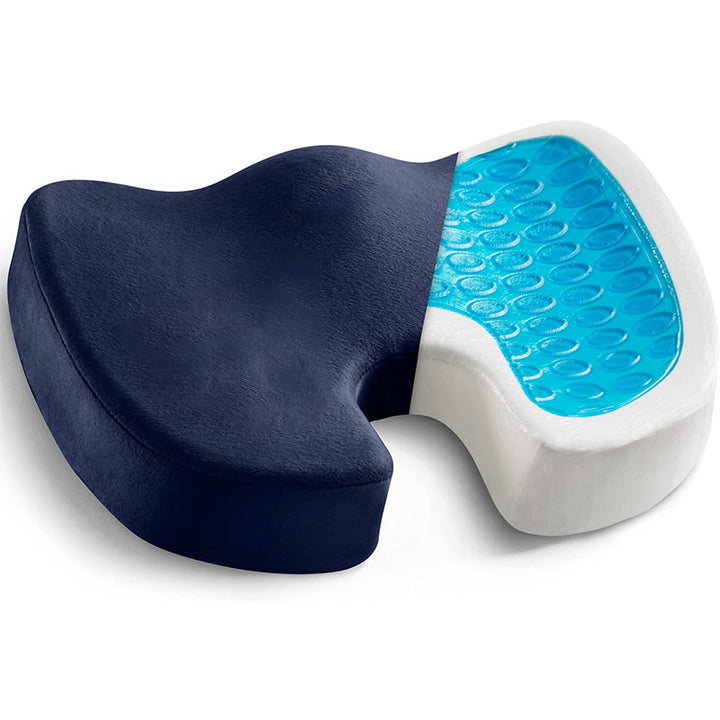 Premium Non-Slip Gel & Memory Foam Cushion – Ergonomic Coccyx Support for Office Chairs, Cars, and Long Sitting Comfort