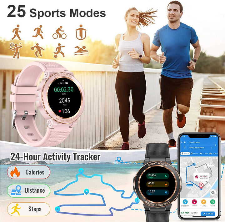 Premium Sport Smartwatch for Women – Bluetooth Call, IP68 Waterproof, Fitness Tracker, Health Monitoring, 1.2" HD 