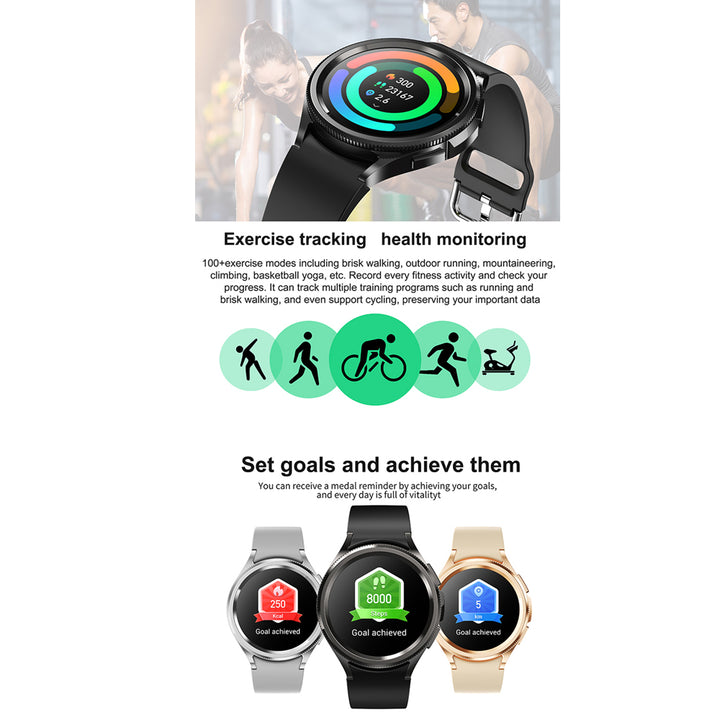 Premium Smartwatch for Samsung Galaxy Watch6 Classic – GPS, Sports Modes, Heart Rate, Bluetooth Call, Waterproof, Health 