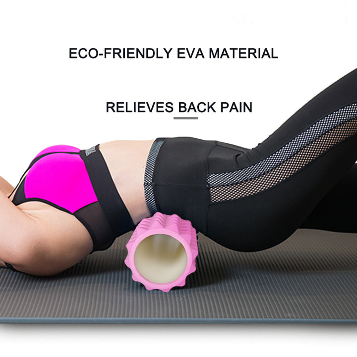 Premium Yoga Foam Roller for Muscle Recovery and Back Massage, 33*14cm Grid Axis Design, High-Density Foam, Ideal for Muscle